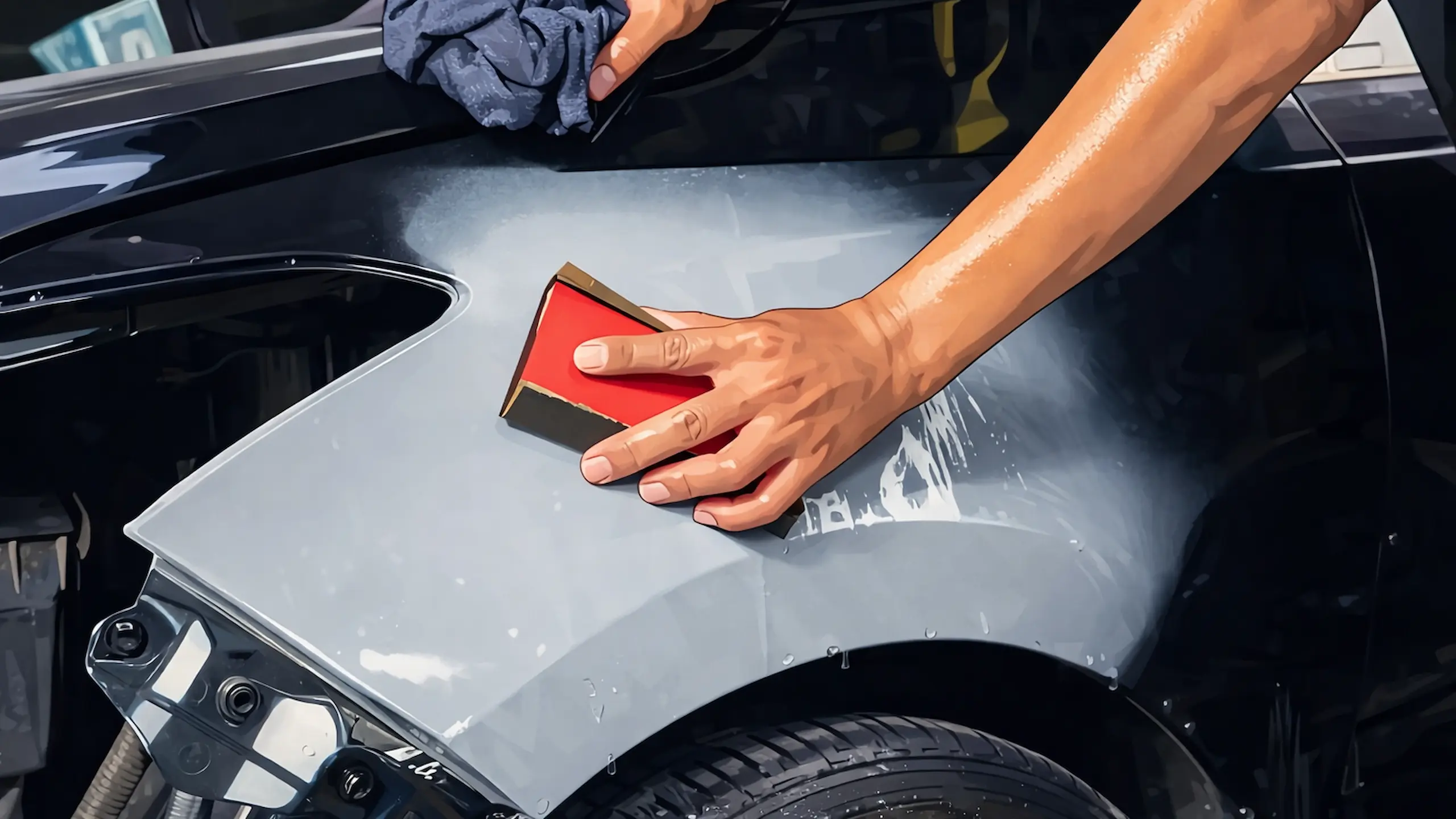 Classic car auto bodywork and surface preparation
